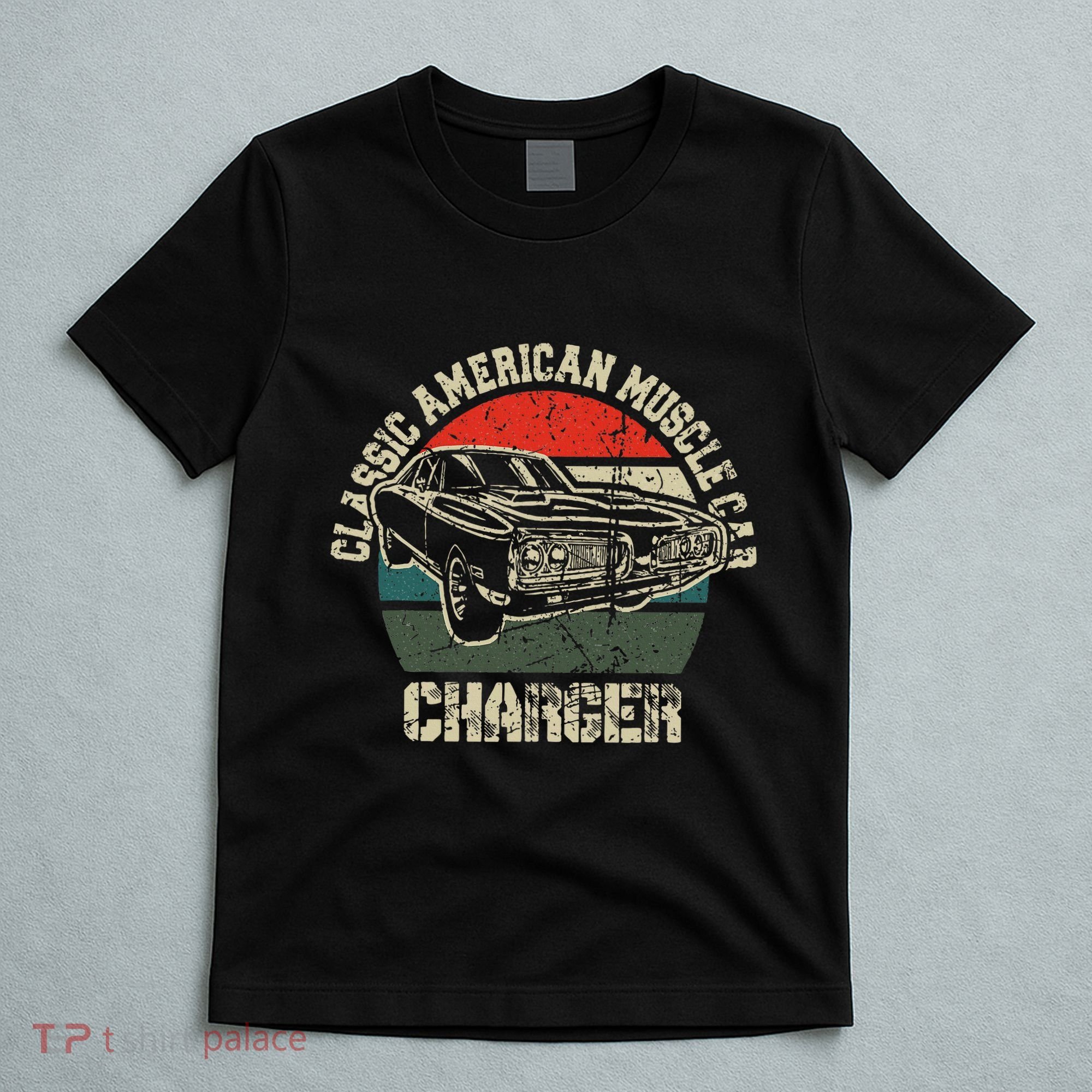 Classic American Vintage Muscle Car Charger 1960s 1970s Fan T-Shirt