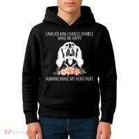 Cavalier King Charles Make Me Happy Kids Hoodie thumb 4