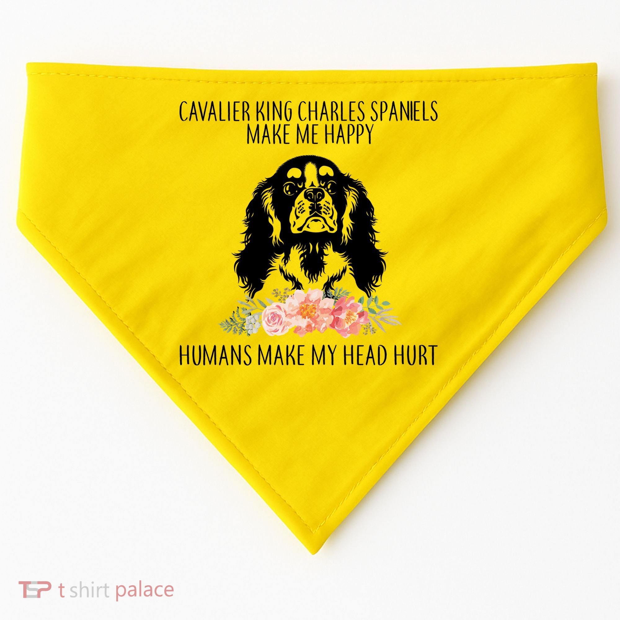 Cavalier King Charles Make Me Happy USA-Made Doggie Bandana