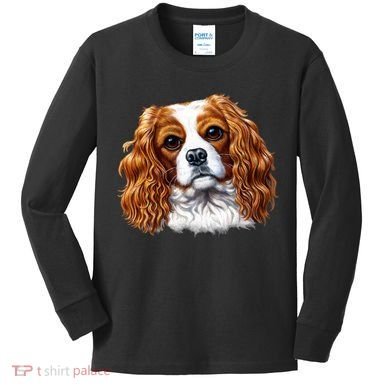 Cavalier King Charles Spaniel Dog Kids Long Sleeve Shirt