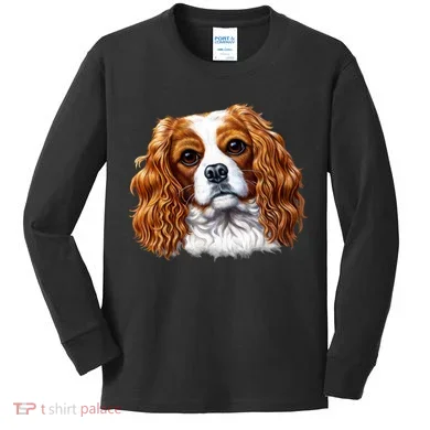 Cavalier King Charles Spaniel Dog Kids Long Sleeve Shirt