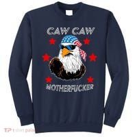 Caw Caw Motherfucker Funny Patriotic Eagle Sweatshirt thumb 0