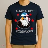 Caw Caw Motherfucker Funny Patriotic Eagle T-Shirt thumb 3