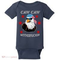 Caw Caw Motherfucker Funny Patriotic Eagle Baby Bodysuit thumb 0