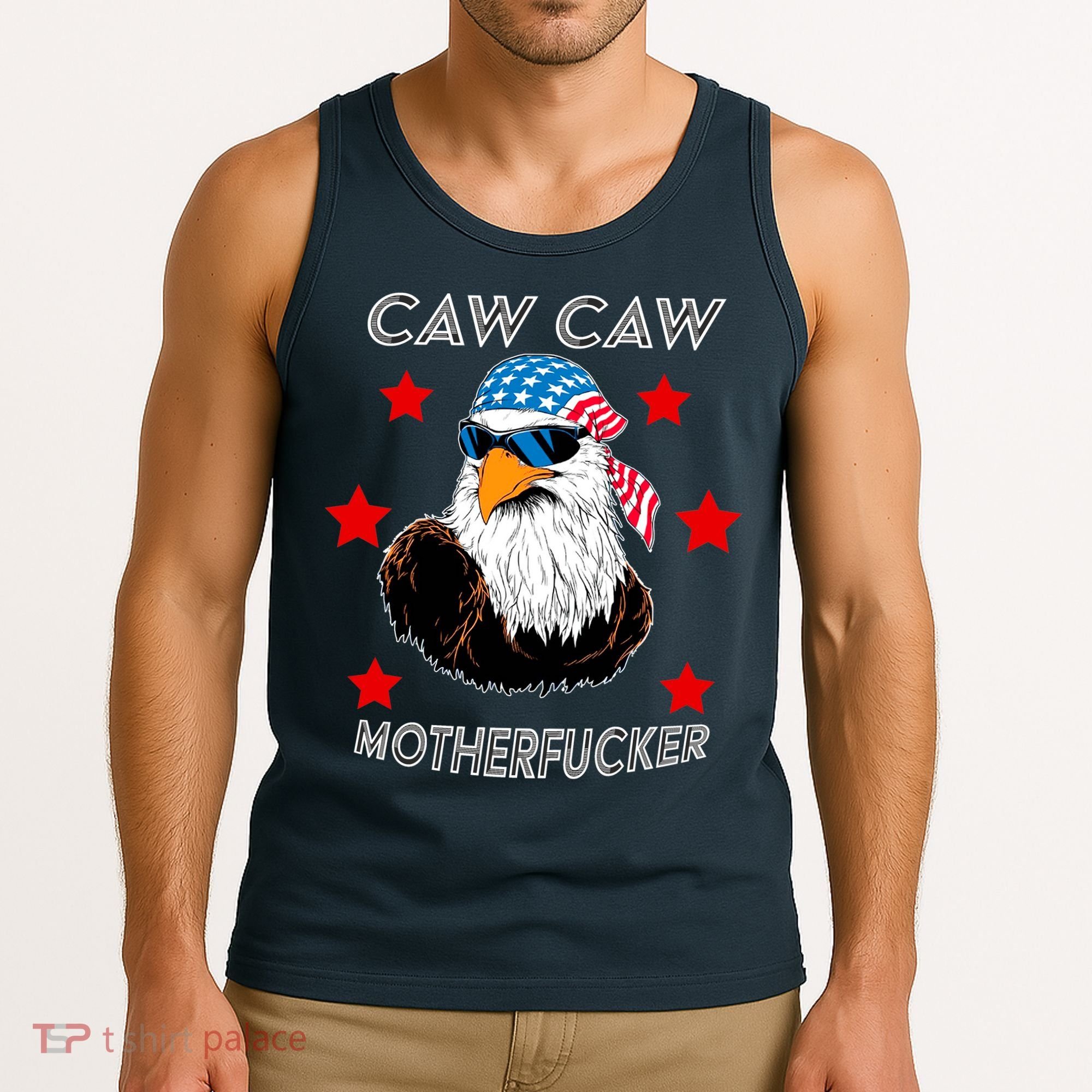 Caw Caw Motherfucker Funny Patriotic Eagle Tank Top