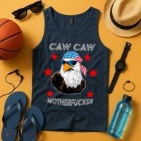 Caw Caw Motherfucker Funny Patriotic Eagle Tank Top thumb 4