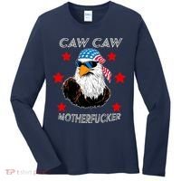 Caw Caw Motherfucker Funny Patriotic Eagle Women's Long Sleeve Shirt thumb 0