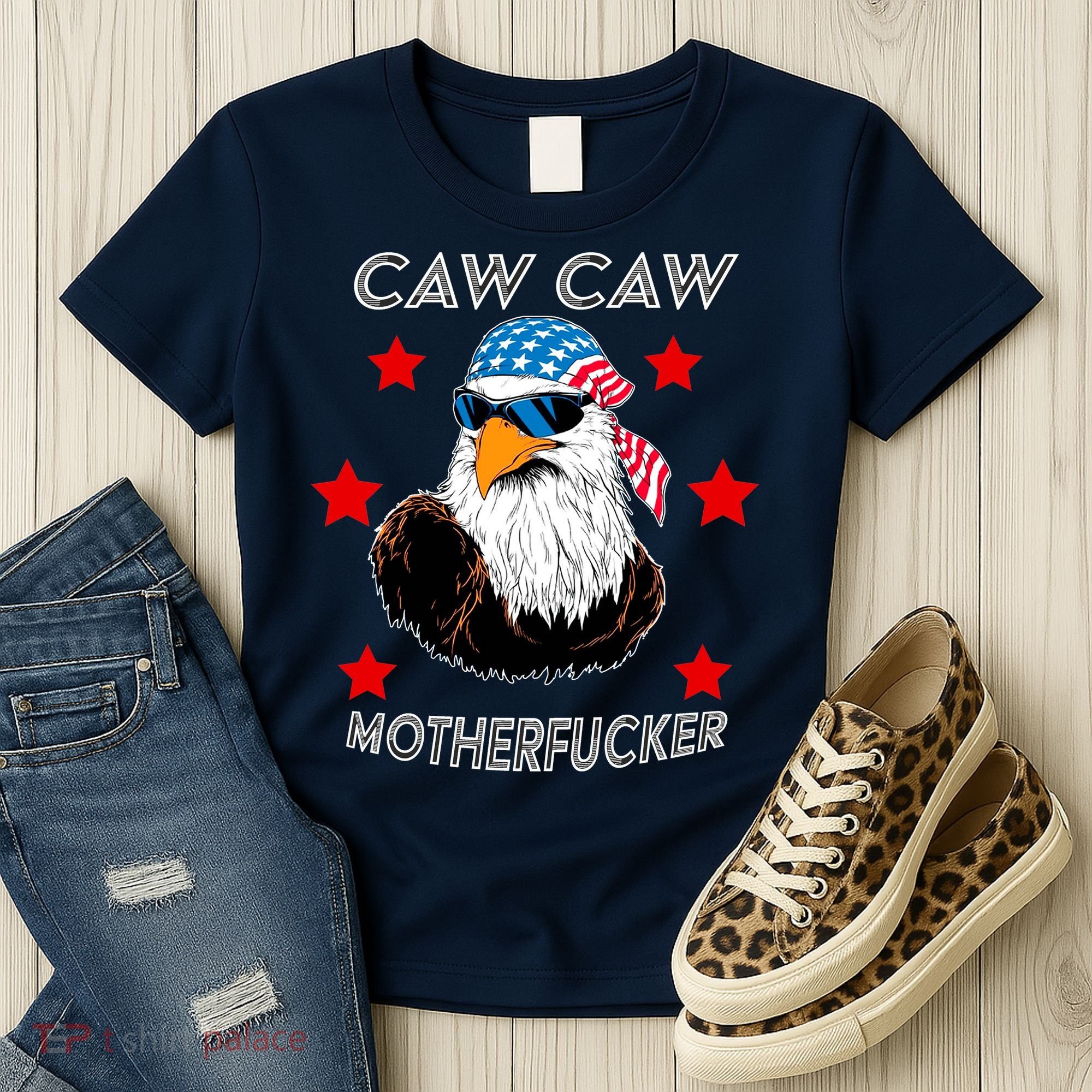 Caw Caw Motherfucker Funny Patriotic Eagle Women's T-Shirt