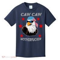 Caw Caw Motherfucker Funny Patriotic Eagle Kids T-Shirt thumb 0