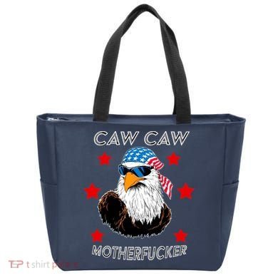 Caw Caw Motherfucker Funny Patriotic Eagle Tote Bag
