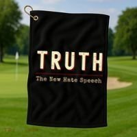 Conservative Anti Woke Cancel Culture Truth The New Hate Speech Golf Towel thumb 1