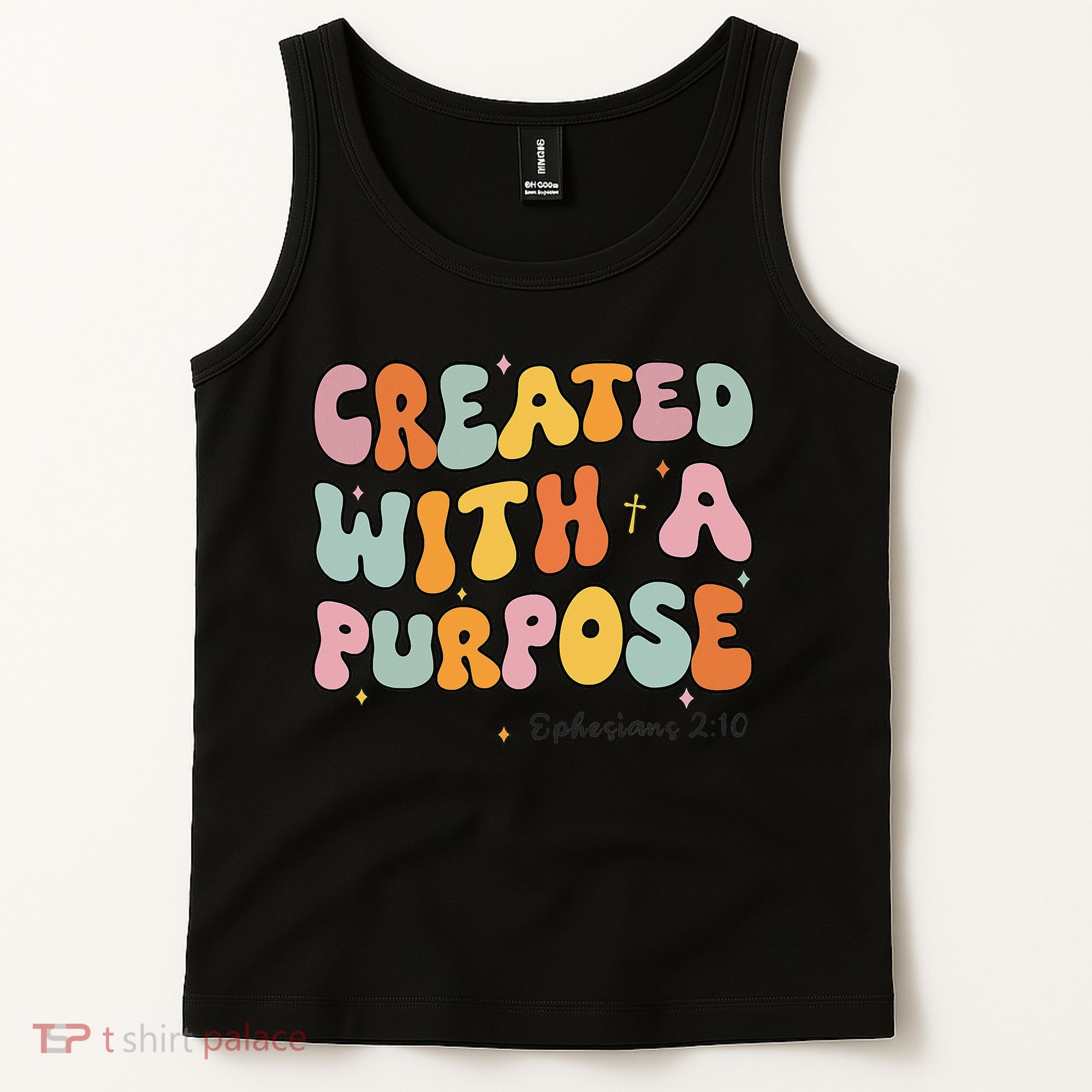 Created A With Purpose Christian Groovy Godsister Tank Top