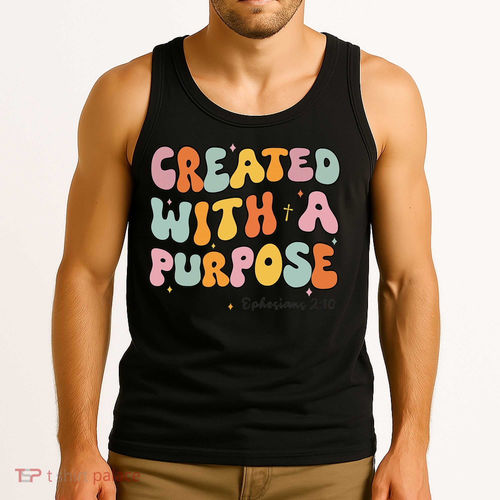 Created A With Purpose Christian Groovy Godsister Tank Top