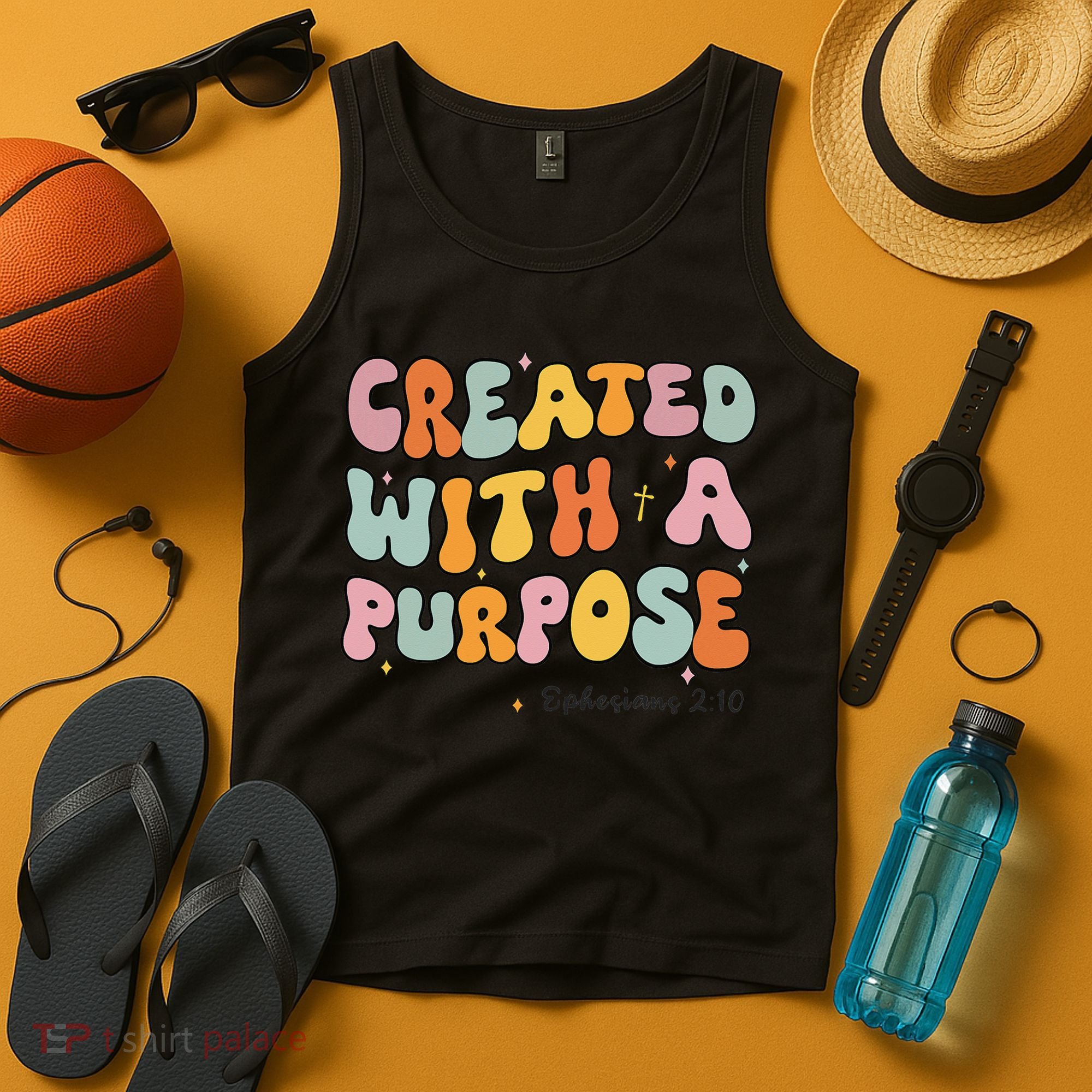 Created A With Purpose Christian Groovy Godsister Tank Top