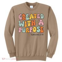 Created A With Purpose Christian Groovy Godsister Sweatshirt thumb 0