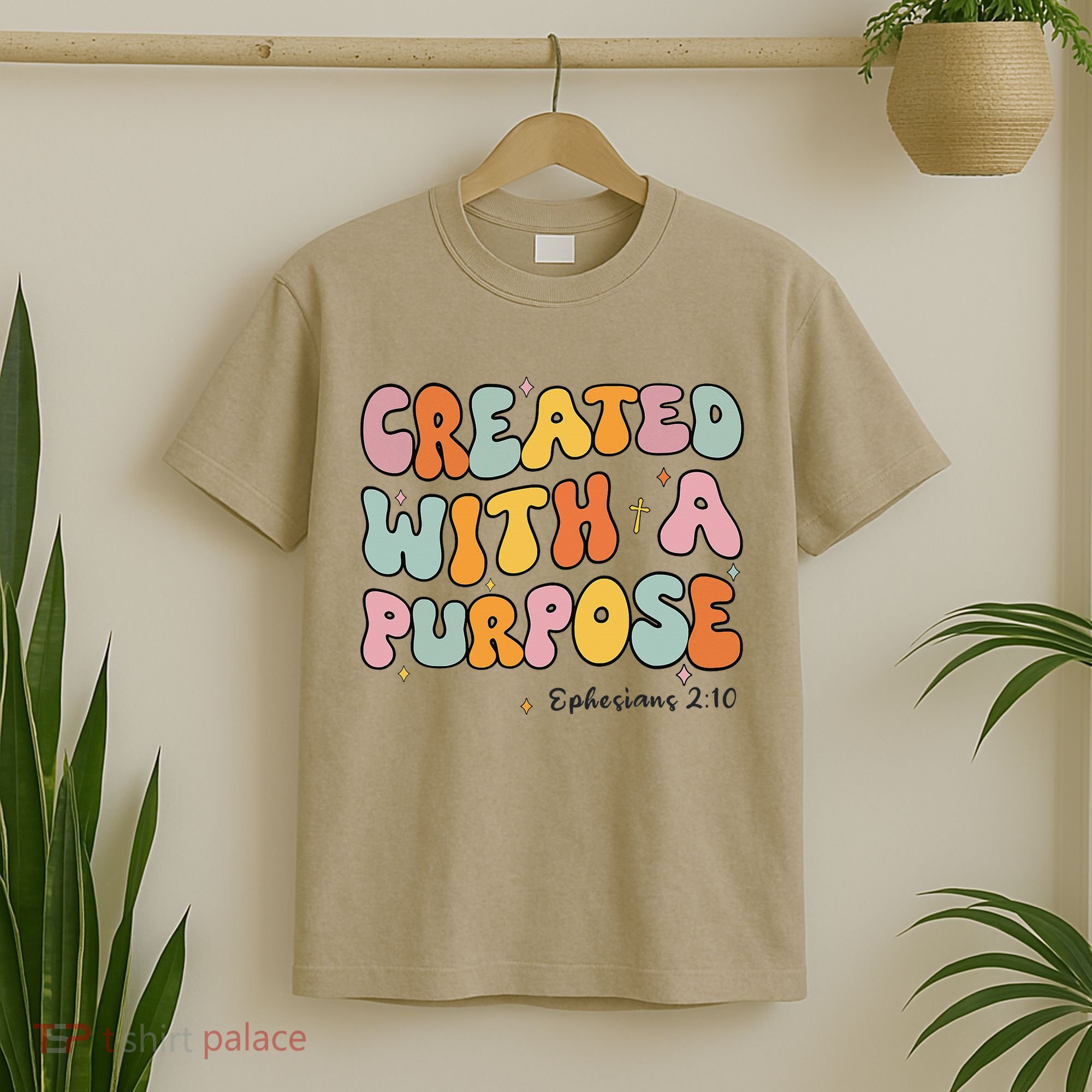 Created A With Purpose Christian Groovy Godsister T-Shirt