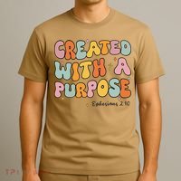 Created A With Purpose Christian Groovy Godsister T-Shirt thumb 3
