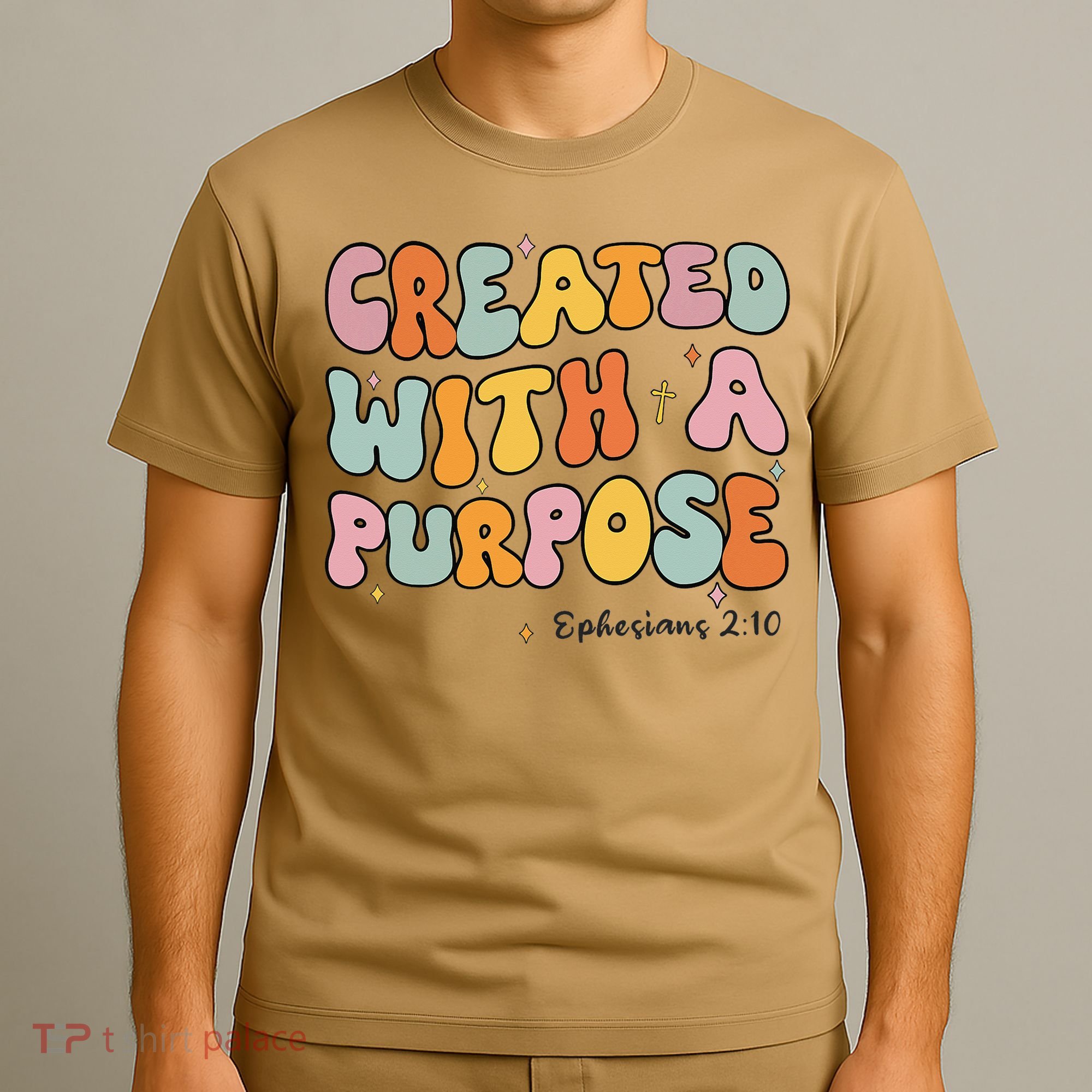 Created A With Purpose Christian Groovy Godsister T-Shirt