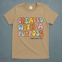Created A With Purpose Christian Groovy Godsister T-Shirt thumb 5