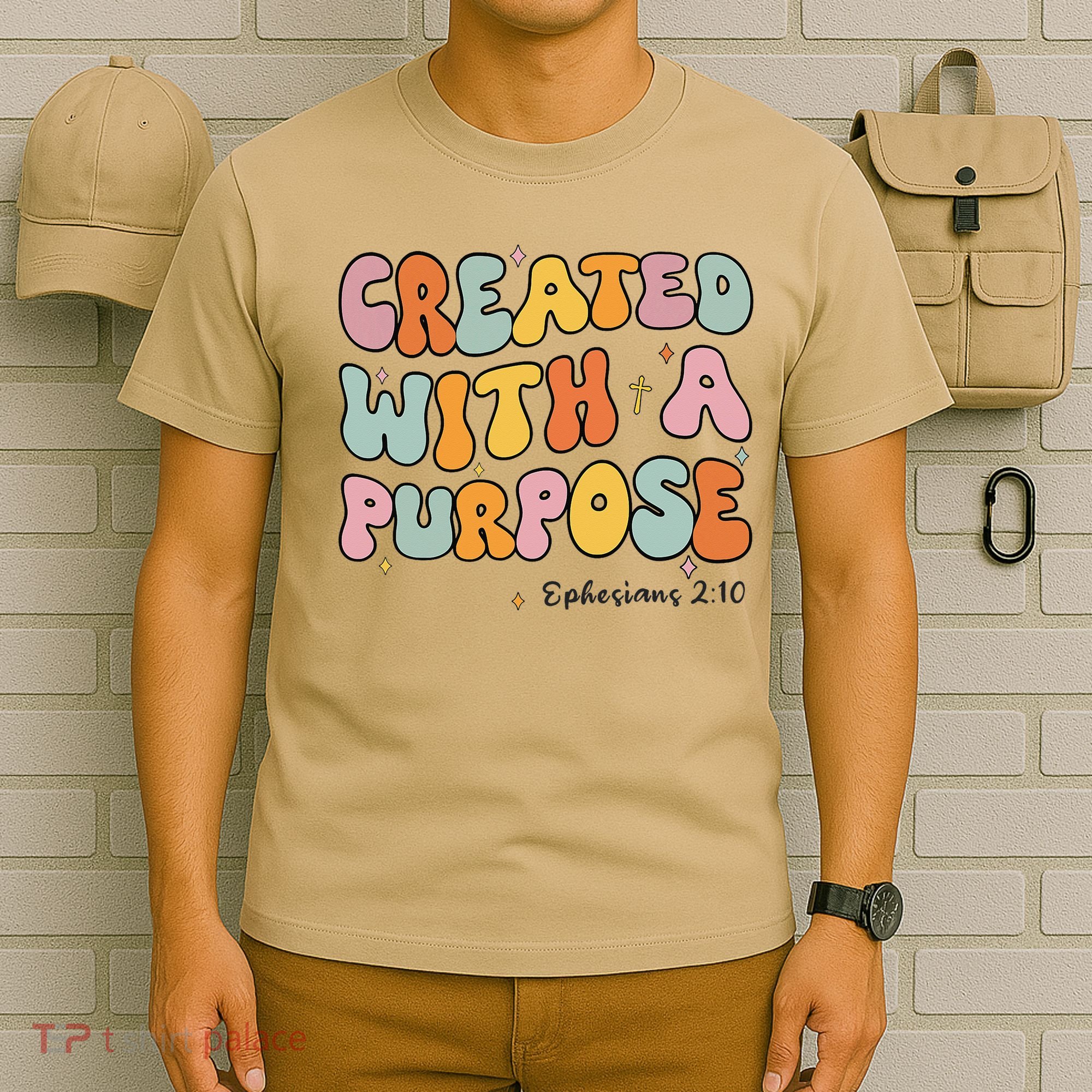 Created A With Purpose Christian Groovy Godsister T-Shirt