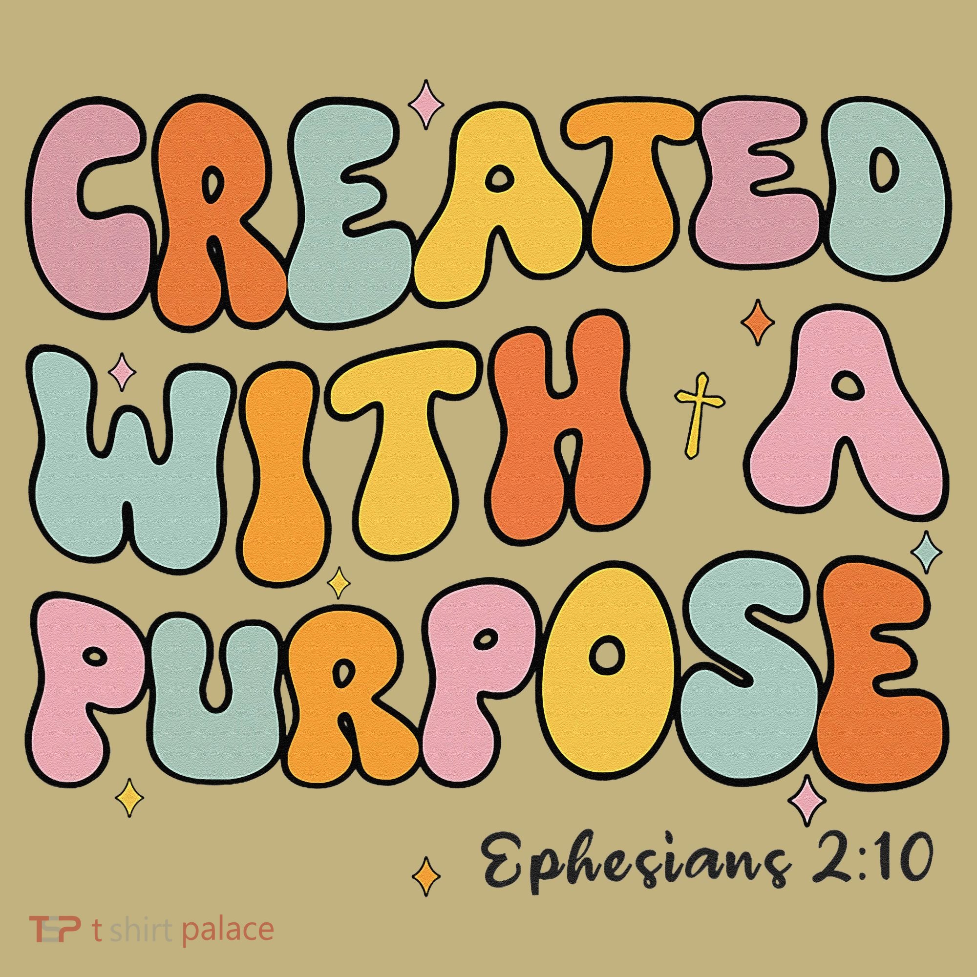 Created A With Purpose Christian Groovy Godsister T-Shirt