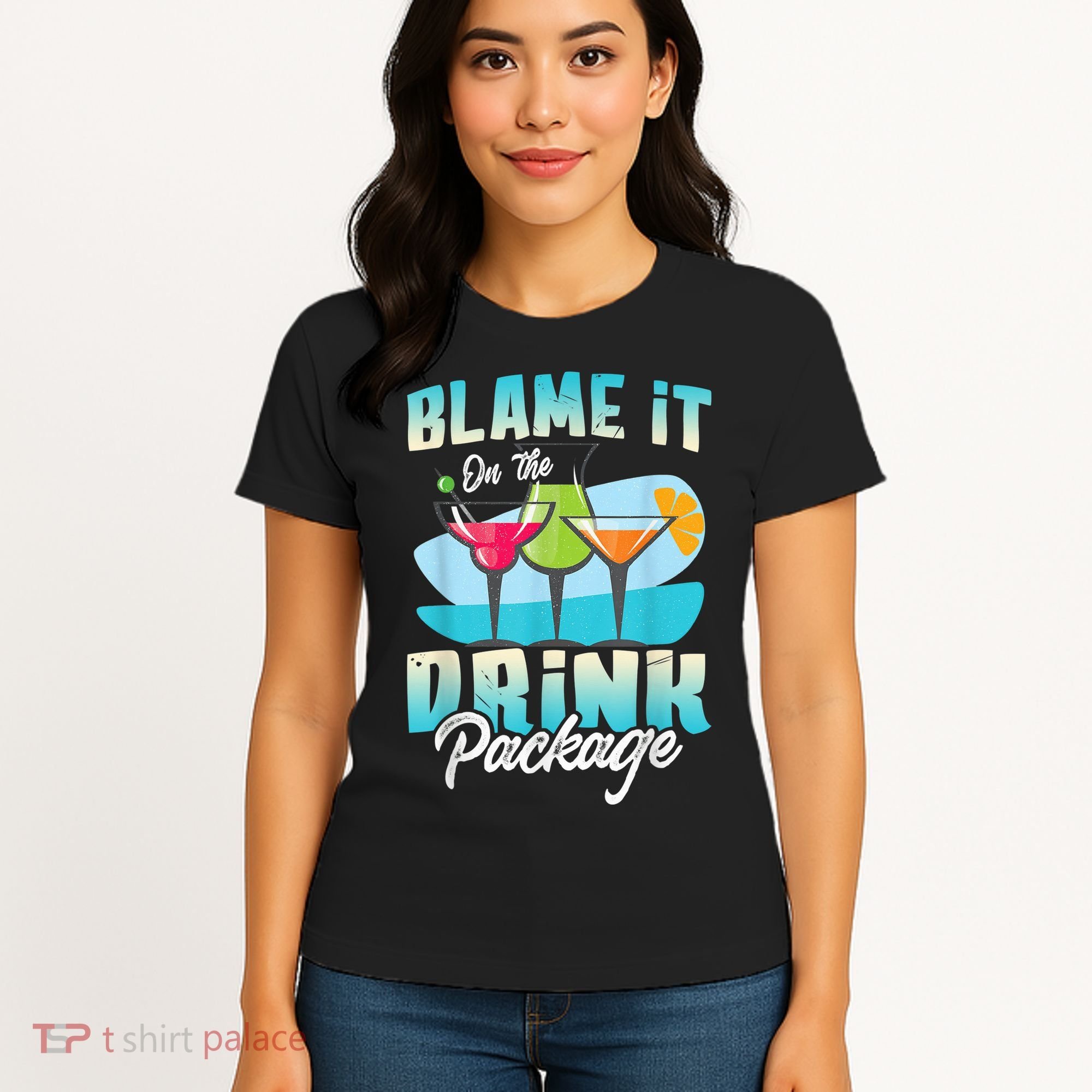 Cruise Alcohol Wine Lover Blame It On The Drink Package Women's T-Shirt