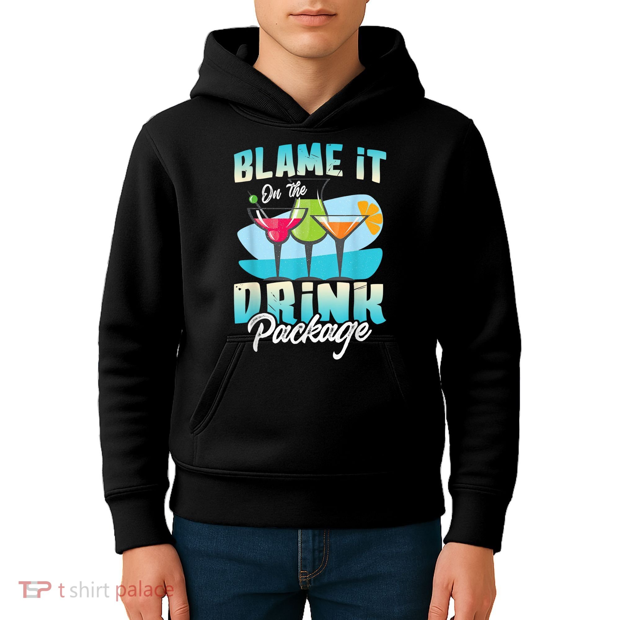Cruise Alcohol Wine Lover Blame It On The Drink Package Kids Hoodie