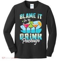 Cruise Alcohol Wine Lover Blame It On The Drink Package Kids Long Sleeve Shirt thumb 0