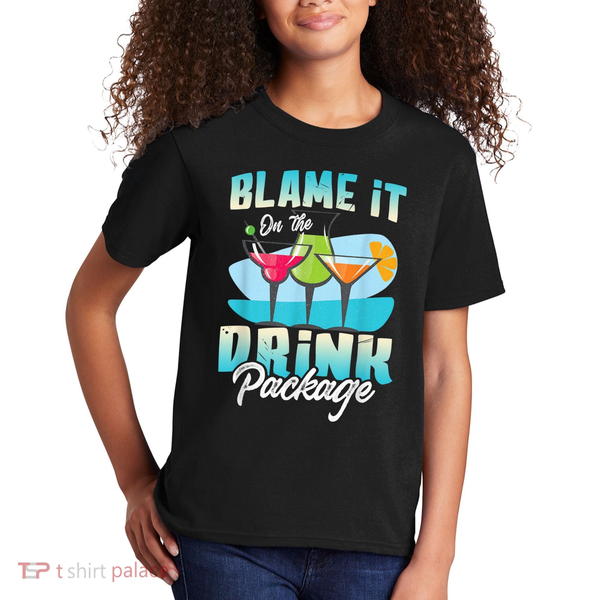 Cruise Alcohol Wine Lover Blame It On The Drink Package Kids T-Shirt
