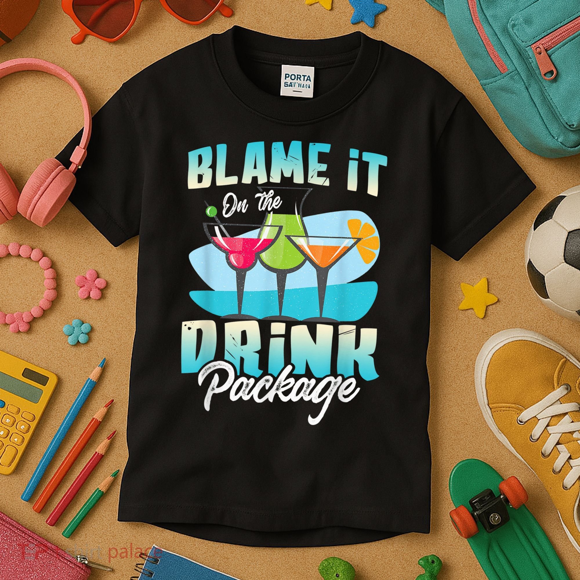 Cruise Alcohol Wine Lover Blame It On The Drink Package Kids T-Shirt