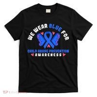 Child Abuse Warrior Prevention Month Blue Ribbon Awareness T-Shirt thumb 0
