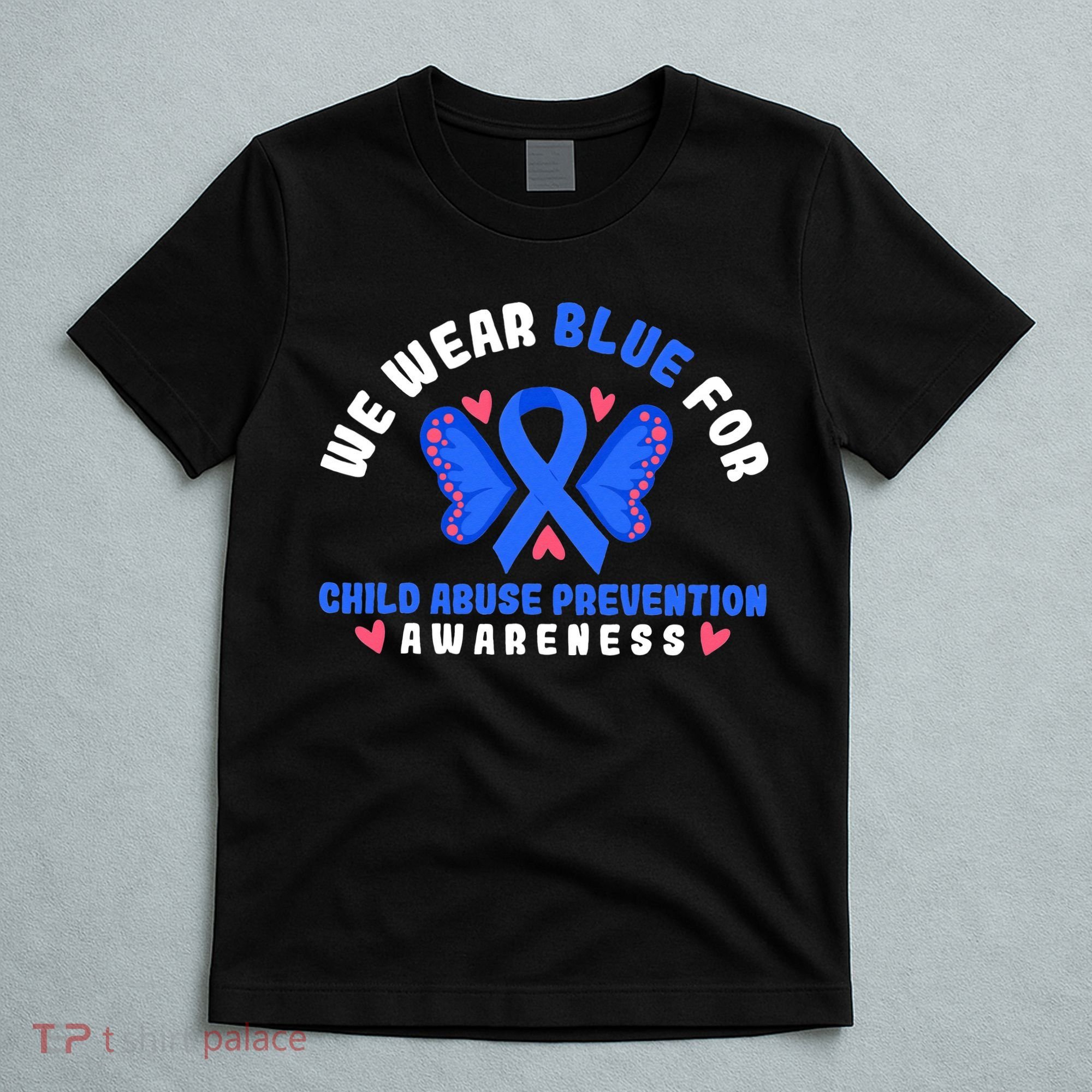 Child Abuse Warrior Prevention Month Blue Ribbon Awareness T-Shirt