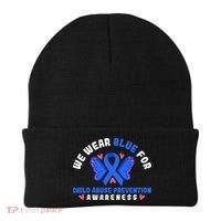 Child Abuse Warrior Prevention Month Blue Ribbon Awareness Beanie thumb 0