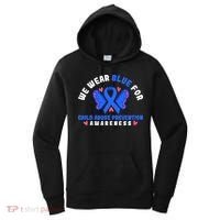 Child Abuse Warrior Prevention Month Blue Ribbon Awareness Women's Hoodie thumb 0
