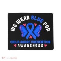 Child Abuse Warrior Prevention Month Blue Ribbon Awareness Mousepad thumb 0