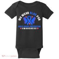 Child Abuse Warrior Prevention Month Blue Ribbon Awareness Baby Bodysuit thumb 0