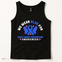 Child Abuse Warrior Prevention Month Blue Ribbon Awareness Tank Top thumb 2