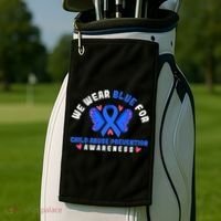 Child Abuse Warrior Prevention Month Blue Ribbon Awareness Golf Towel thumb 2