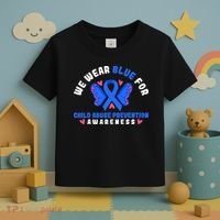 Child Abuse Warrior Prevention Month Blue Ribbon Awareness Toddler T-Shirt thumb 3
