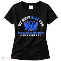 Child Abuse Warrior Prevention Month Blue Ribbon Awareness Women's T-Shirt thumb 0