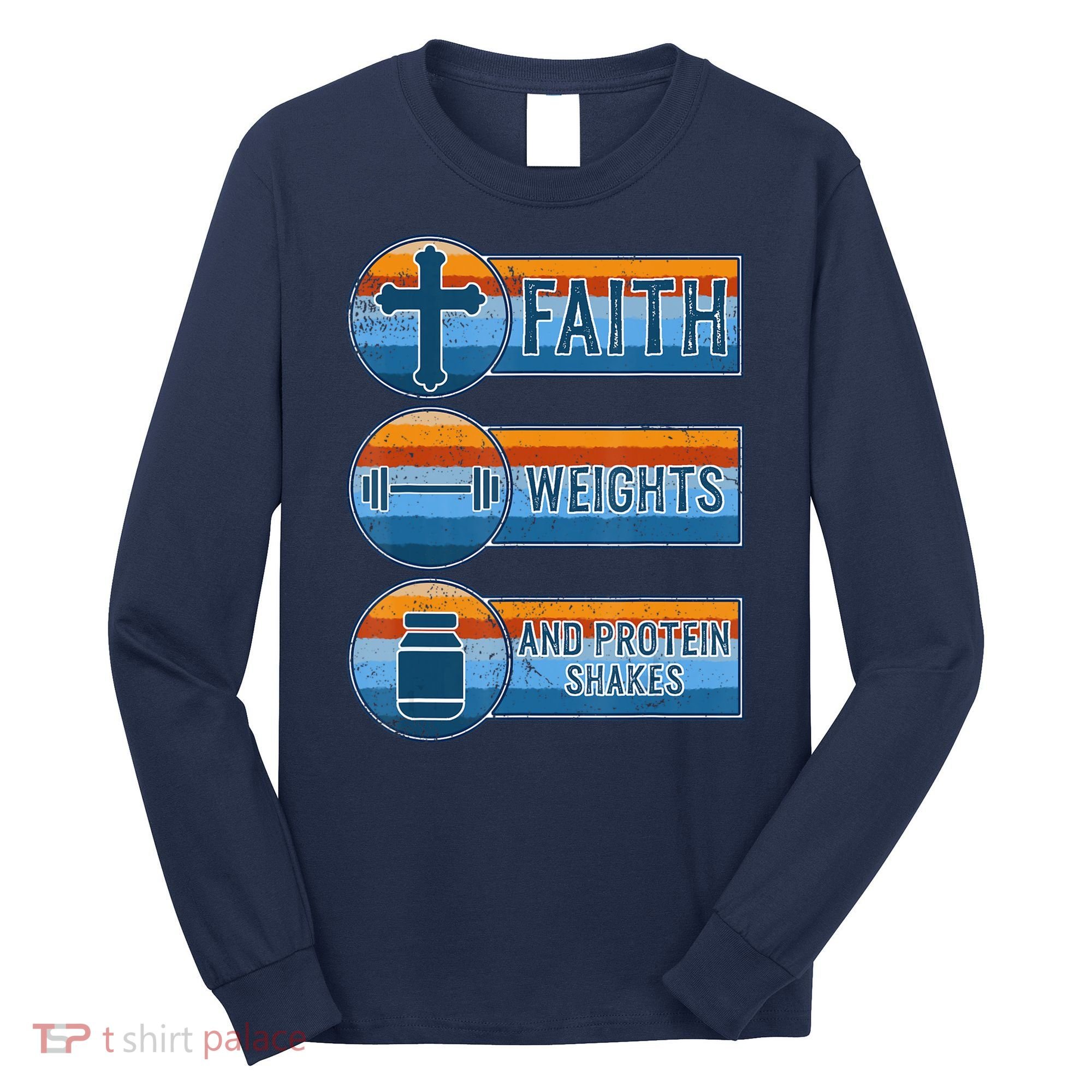 Christian Athlete Workout Gym Weightlifting Jesus Long Sleeve Shirt