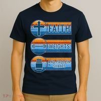 Christian Athlete Workout Gym Weightlifting Jesus T-Shirt thumb 3