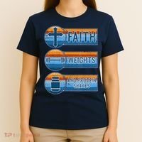 Christian Athlete Workout Gym Weightlifting Jesus T-Shirt thumb 4