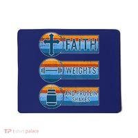 Christian Athlete Workout Gym Weightlifting Jesus Mousepad thumb 0