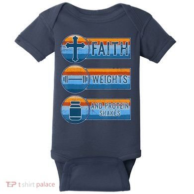 Christian Athlete Workout Gym Weightlifting Jesus Baby Bodysuit