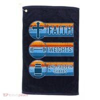 Christian Athlete Workout Gym Weightlifting Jesus Golf Towel thumb 0
