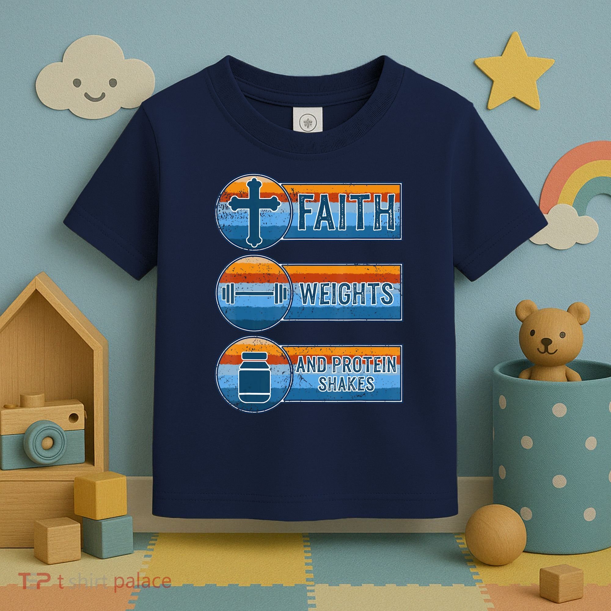Christian Athlete Workout Gym Weightlifting Jesus Toddler T-Shirt