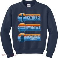 Christian Athlete Workout Gym Weightlifting Jesus Kids Sweatshirt thumb 0