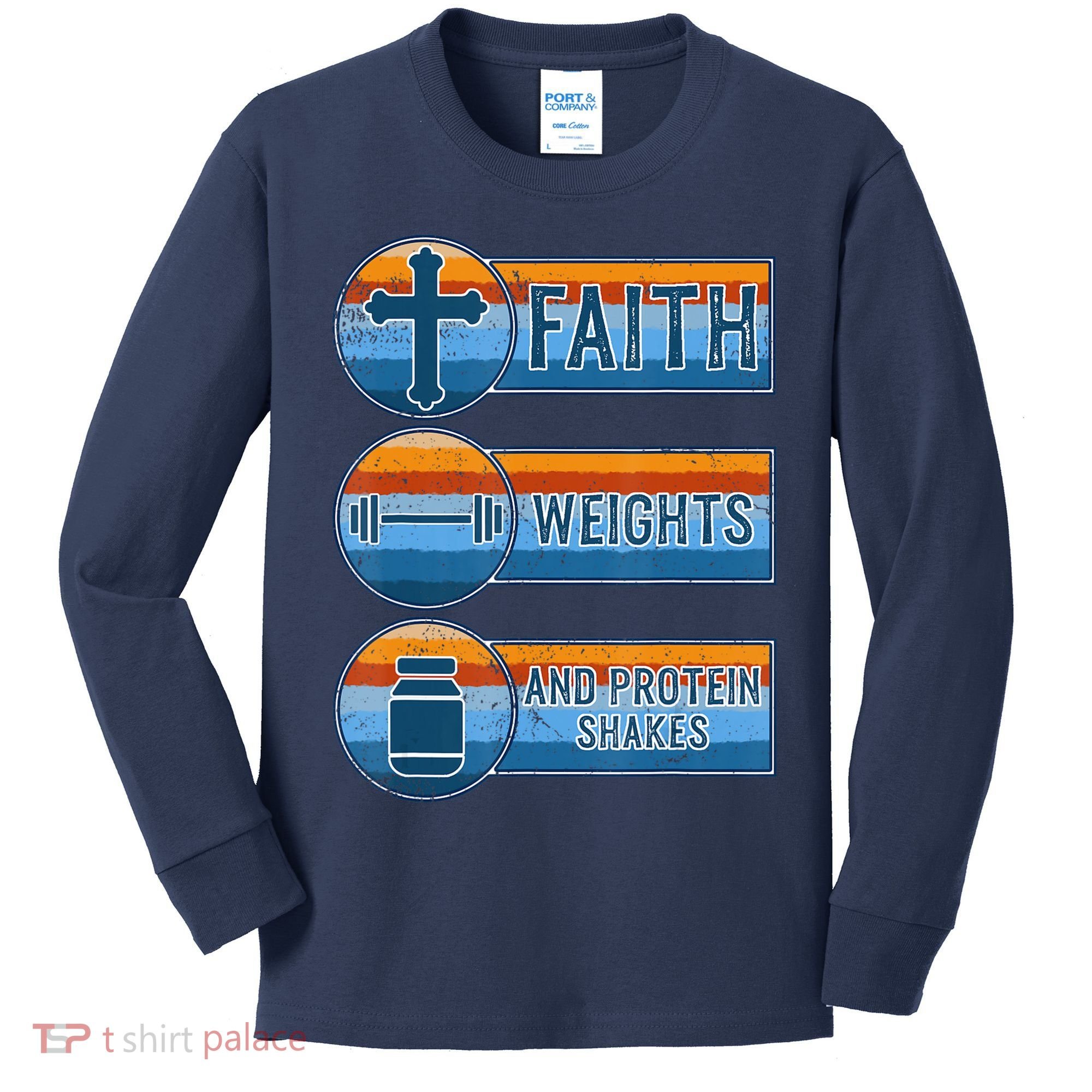 Christian Athlete Workout Gym Weightlifting Jesus Kids Long Sleeve Shirt