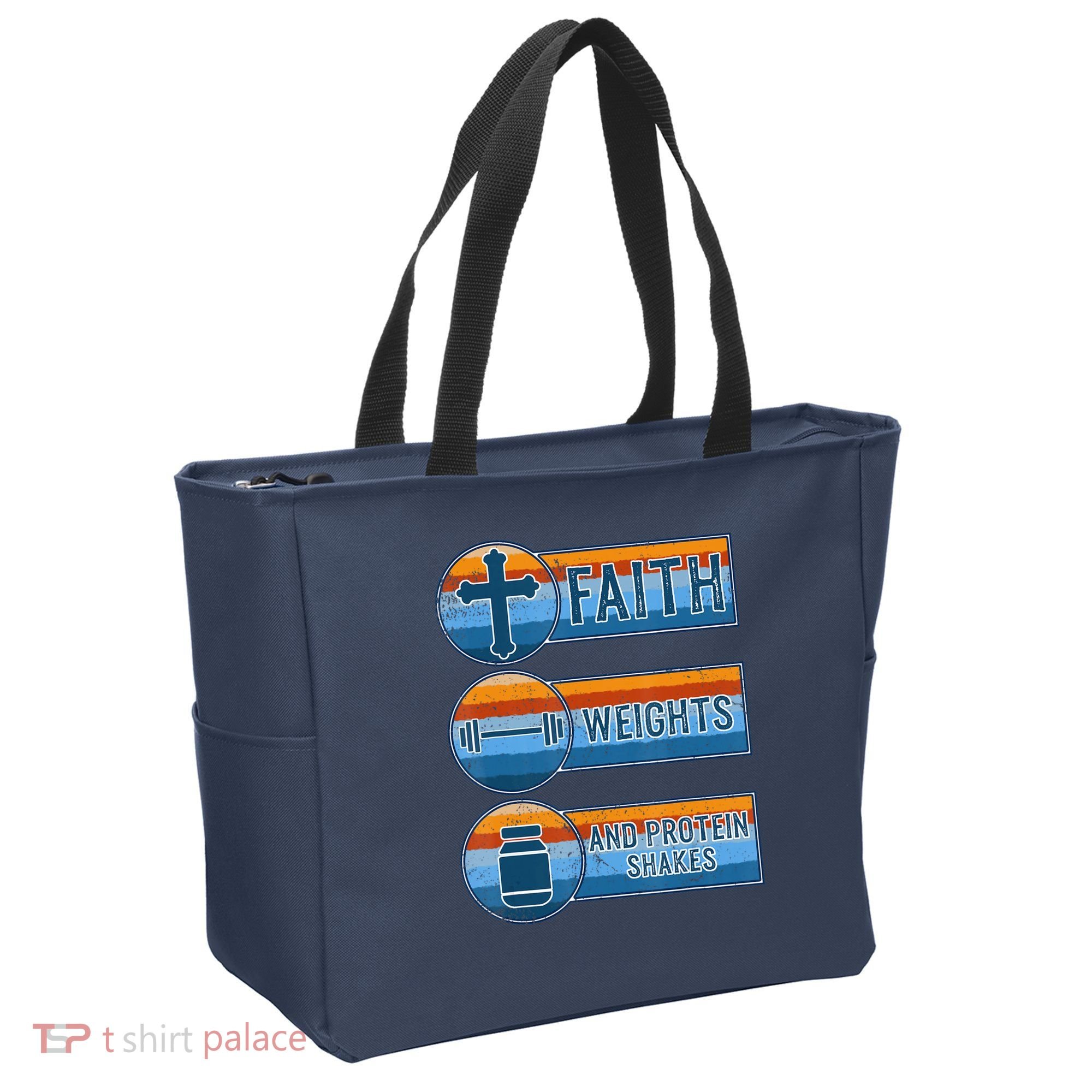 Christian Athlete Workout Gym Weightlifting Jesus Tote Bag